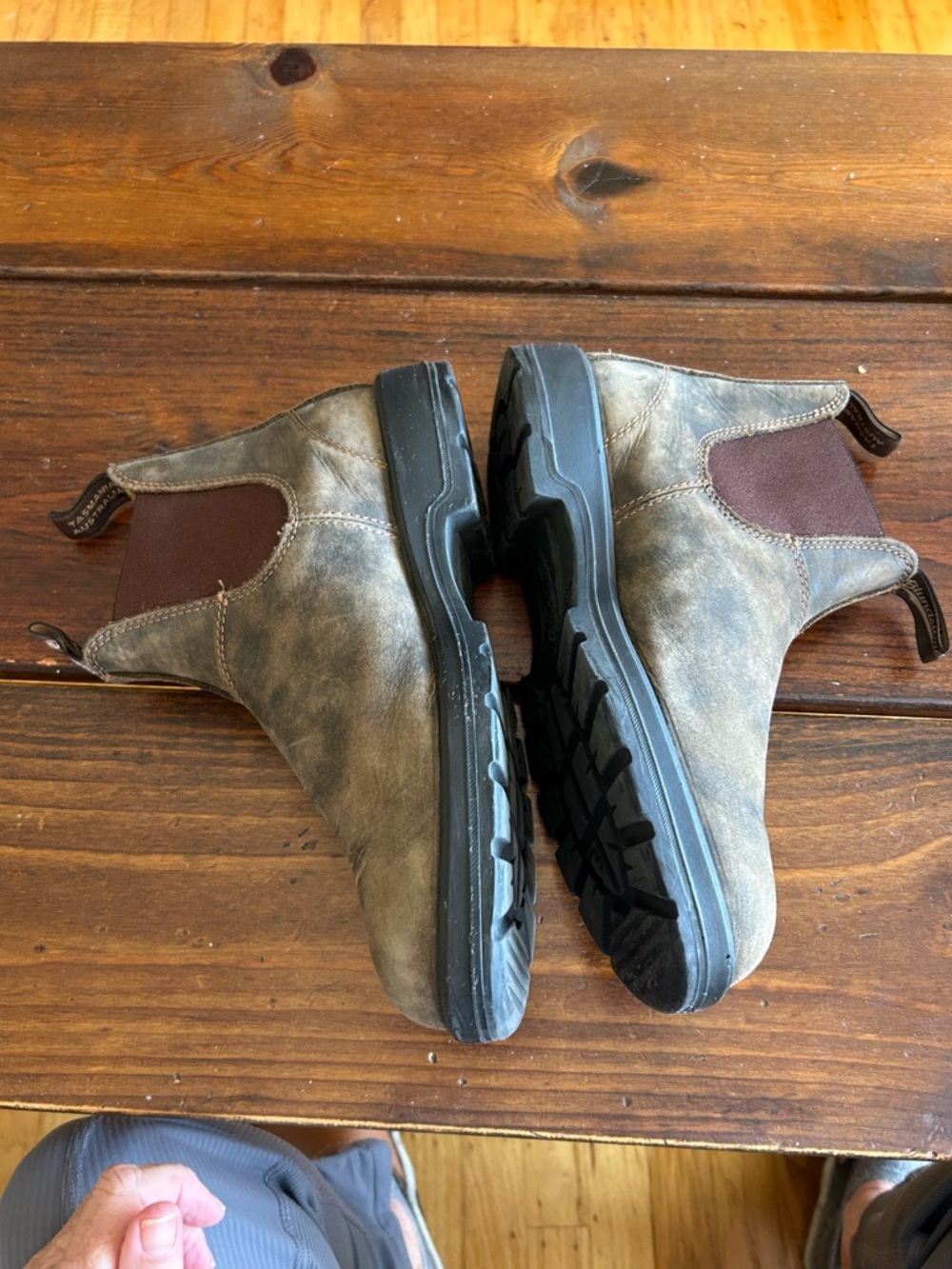 Men's Brown Chelsea distressed leather boots men’s size 9 US - Picture 3 of 16